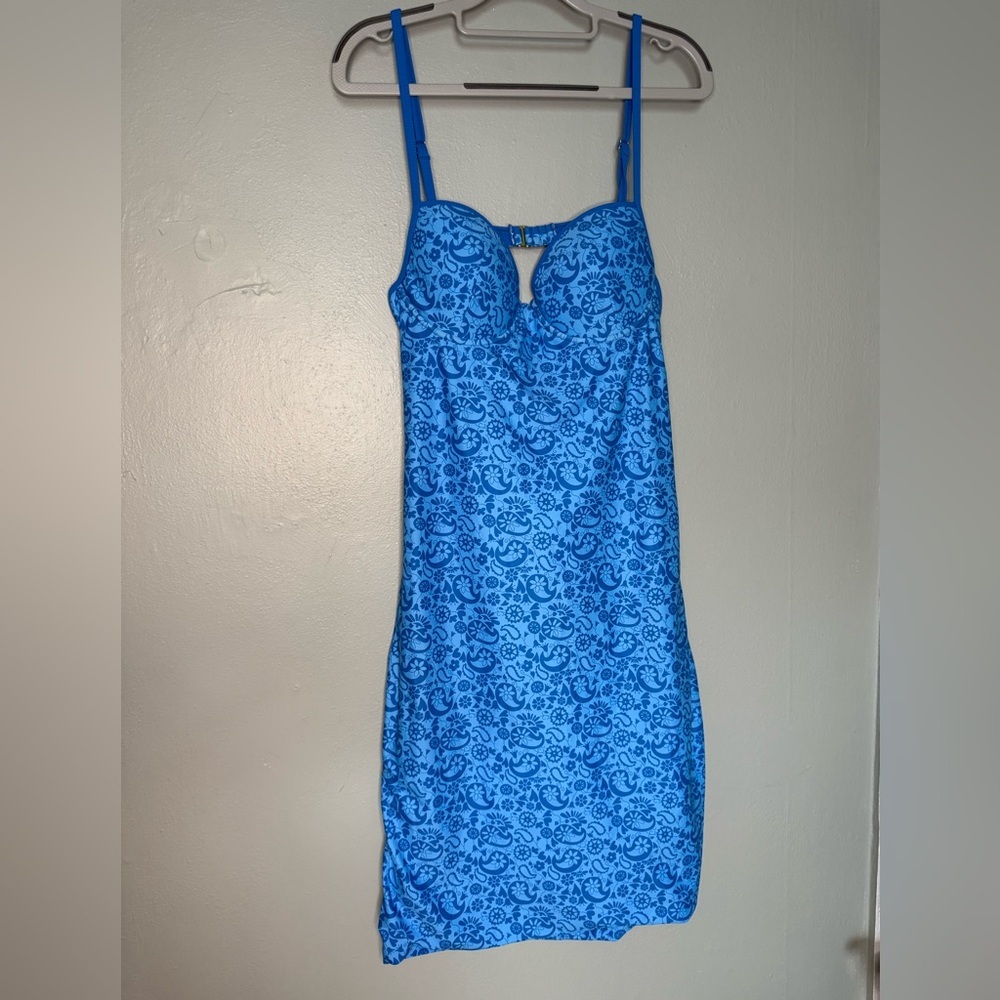 93 Play Street blue floral‎ print swim dress